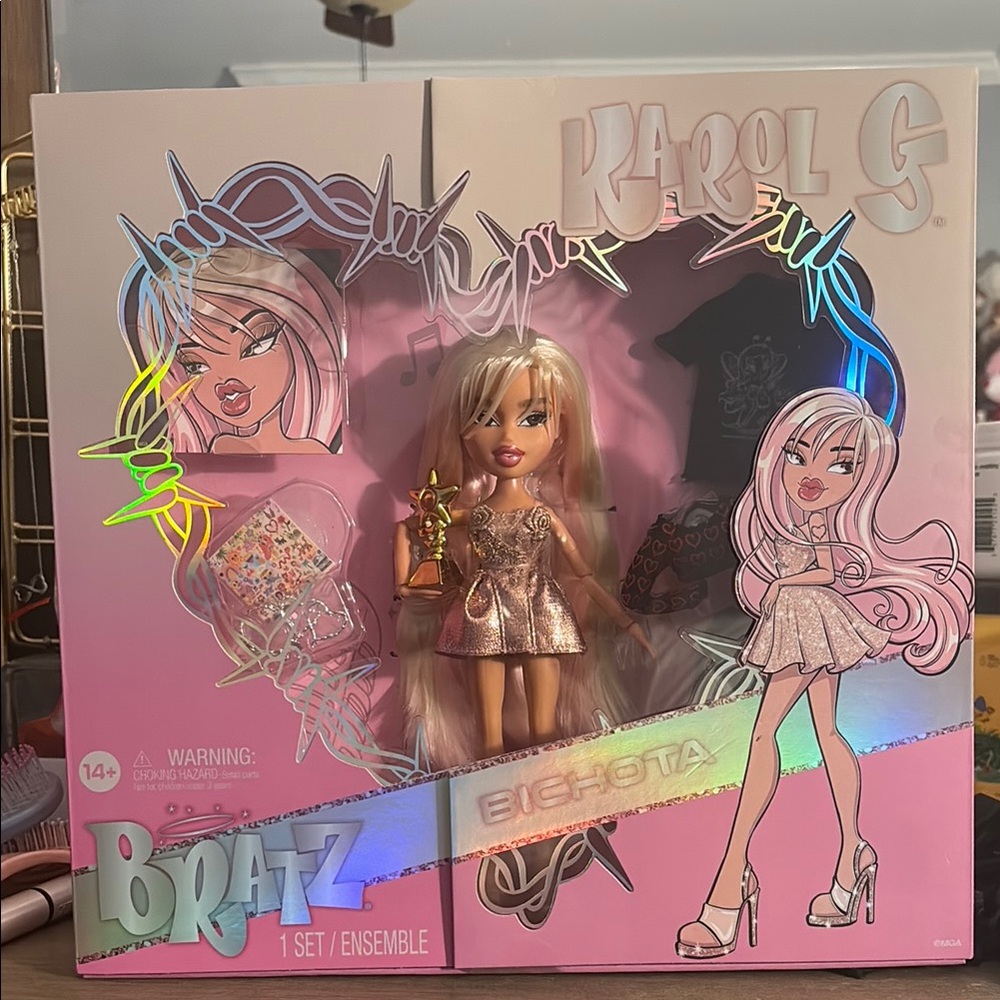 Karol G Doll with Gold Outfit
